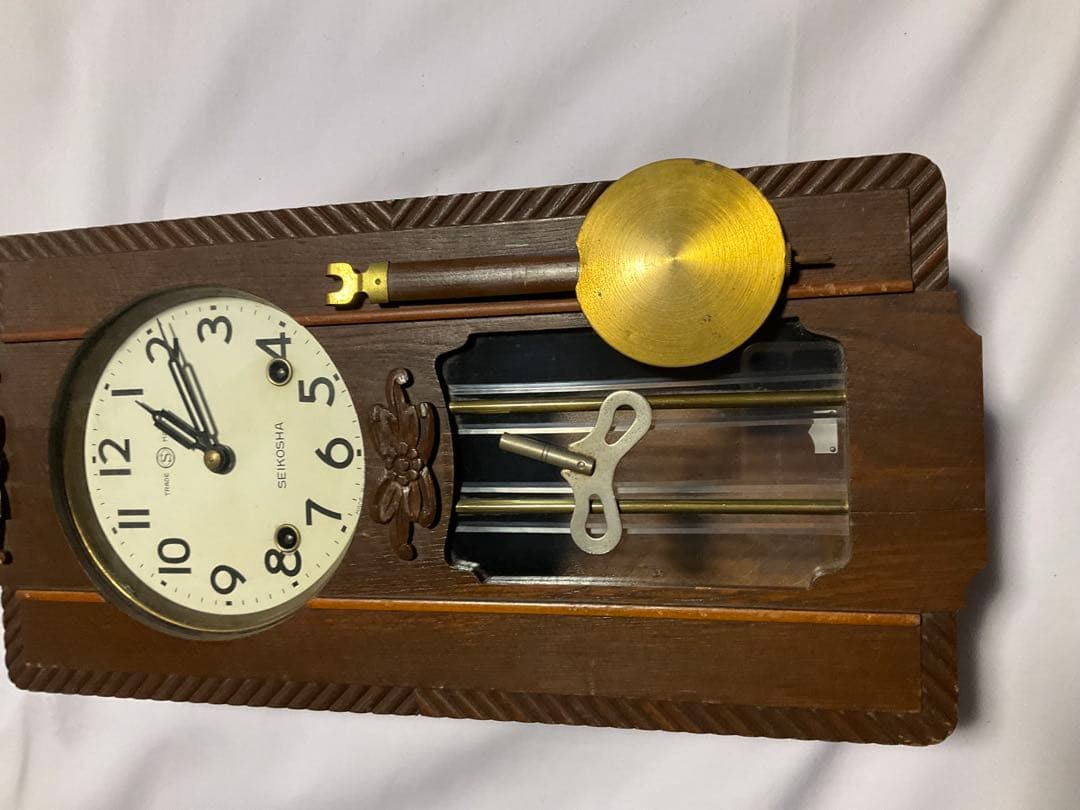 SEIKOSHAアンティークゼンマイ時計　稼動品