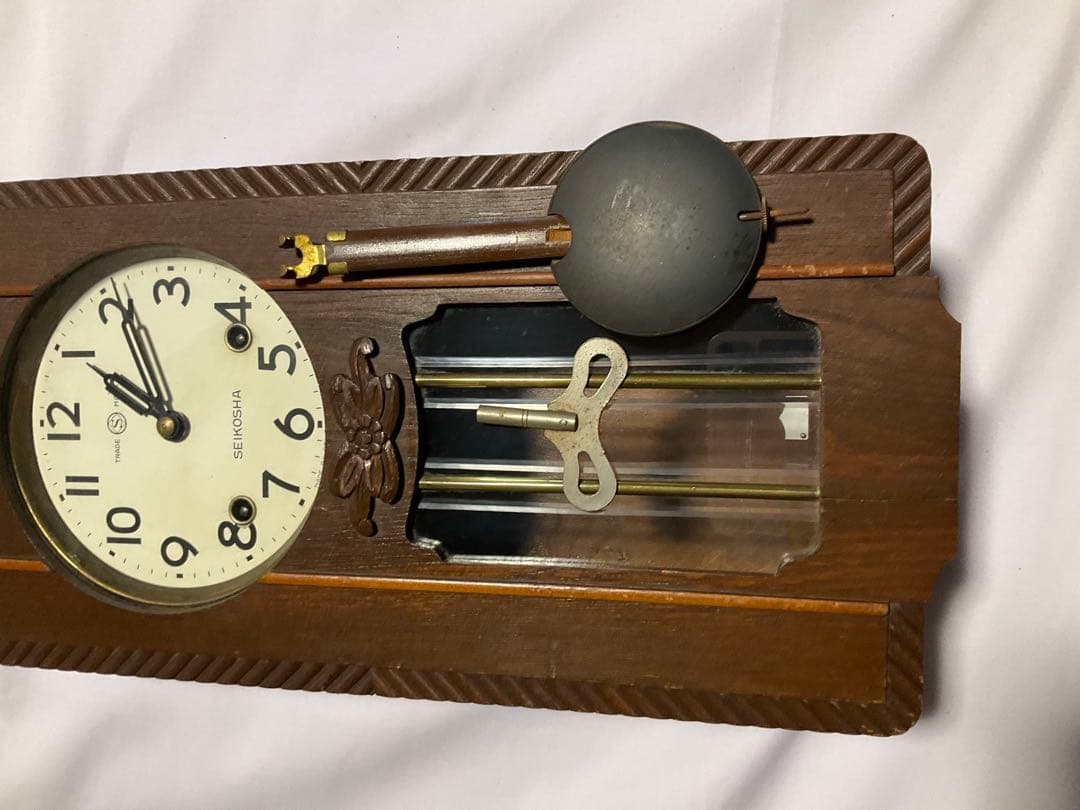 SEIKOSHAアンティークゼンマイ時計　稼動品