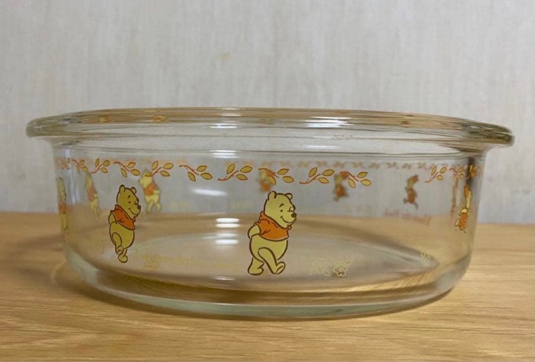 直火不可　iwaki イワキ　ディズニー　くまのプーさん　ガラス容器ガラスボウル