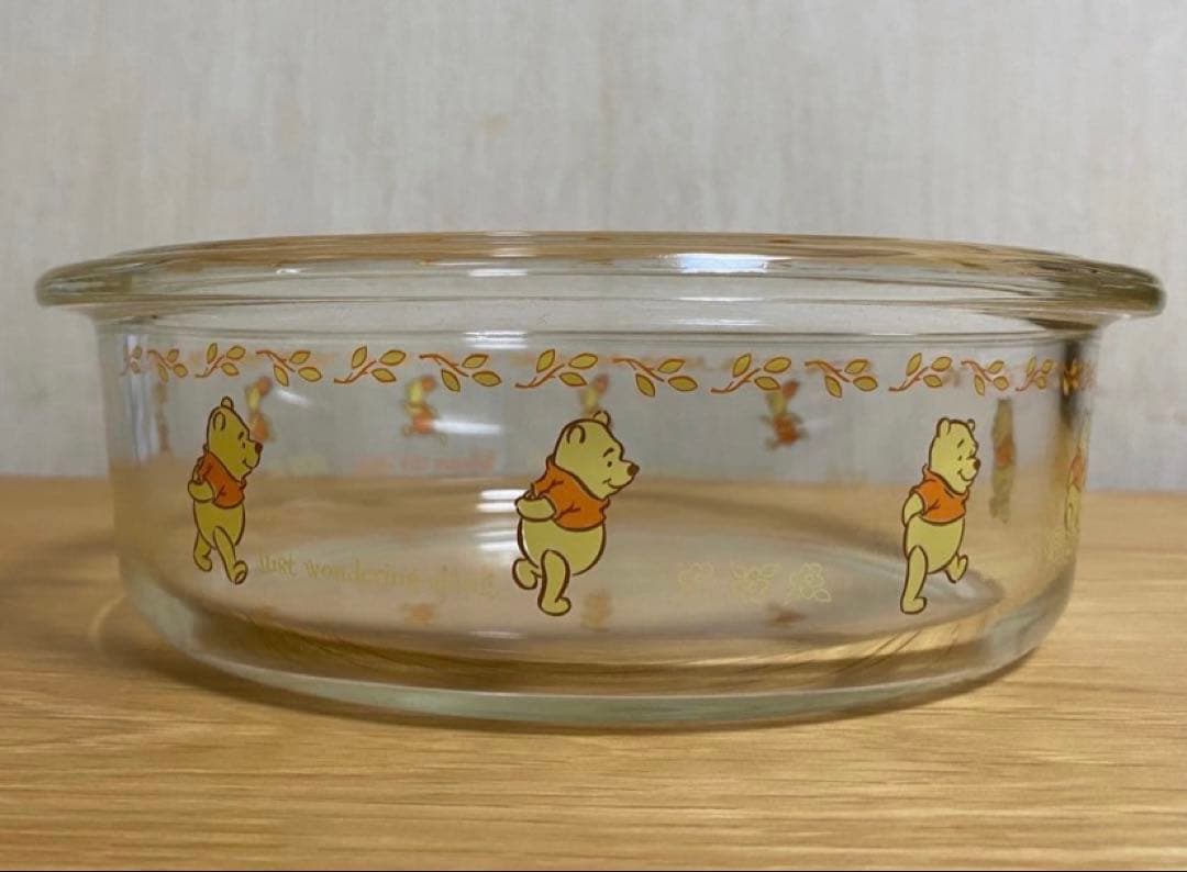 直火不可　iwaki イワキ　ディズニー　くまのプーさん　ガラス容器ガラスボウル