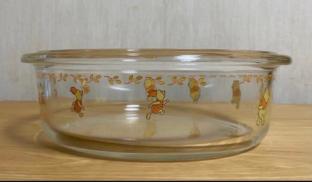 直火不可　iwaki イワキ　ディズニー　くまのプーさん　ガラス容器ガラスボウル