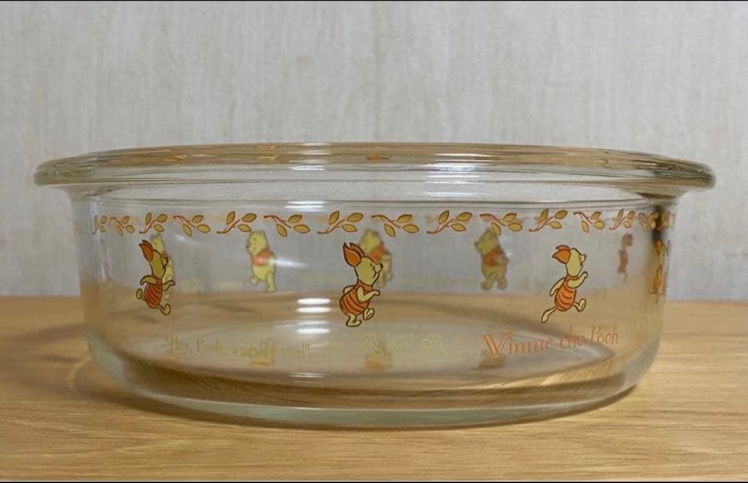 直火不可　iwaki イワキ　ディズニー　くまのプーさん　ガラス容器ガラスボウル