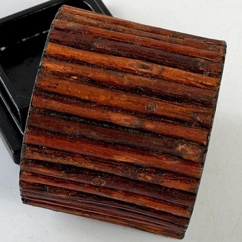 茶道具　一峰作　柳蒔絵　烏帽子香合　共箱　V　9529