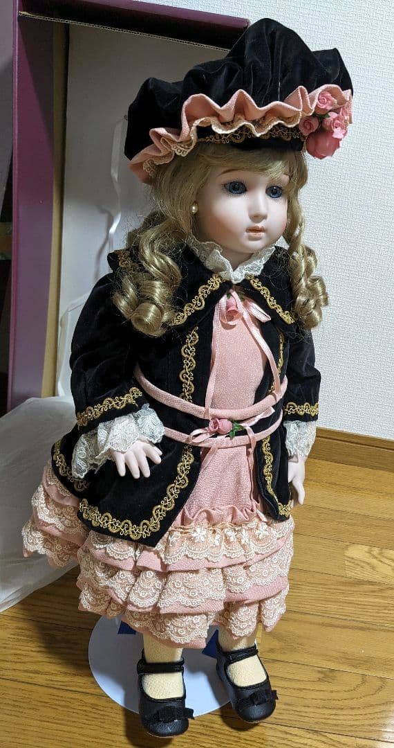 ロングフェイスジュモー　アンリ　ドール　人形　青目　アンリドール　ドレス　金髪