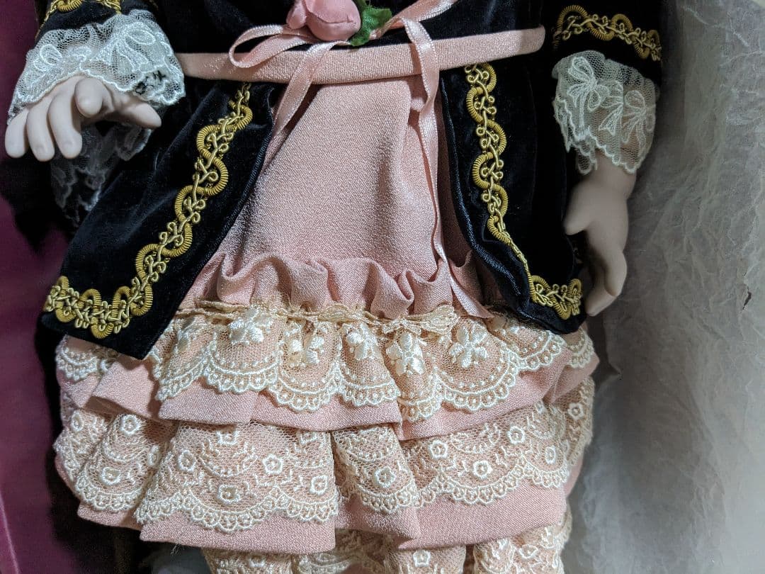 ロングフェイスジュモー　アンリ　ドール　人形　青目　アンリドール　ドレス　金髪