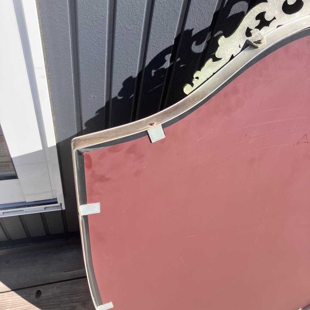 アンティーク アイアンフレーム 盾型ミラー 装飾姿見 大型 壁掛けミラー レトロ