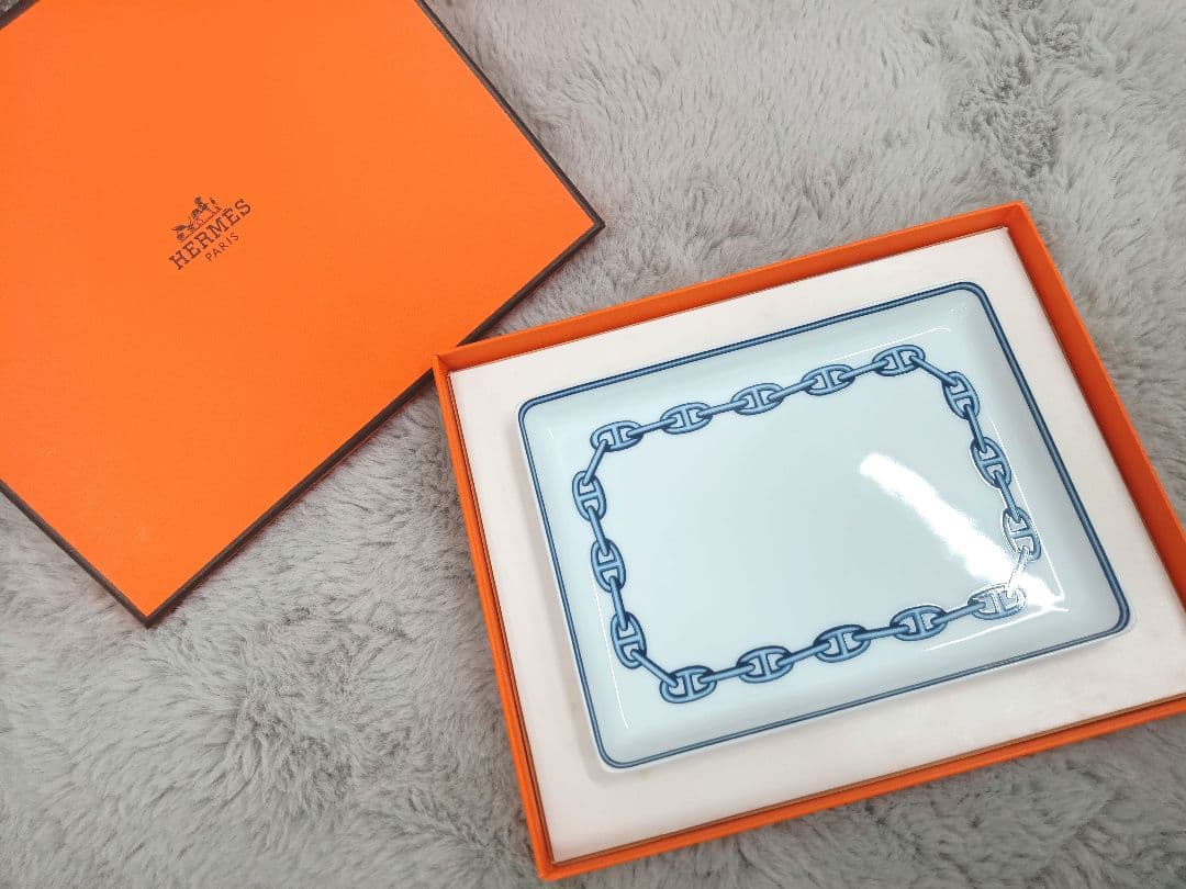 【未使用】HERMES エルメス シェータンクル ブルー お皿 2枚セット