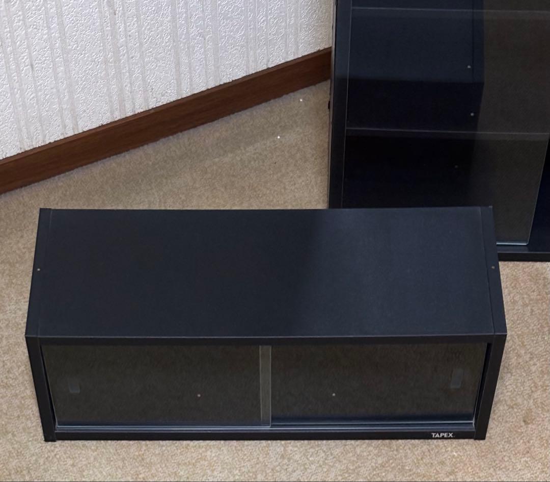 2個セット　TAPEX CD ラック　ブラック キャビネット 上部付き