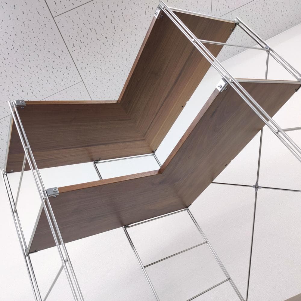 無印良品 ステンレスユニットシェルフ コーナータイプ ウォールナット材 特大5段