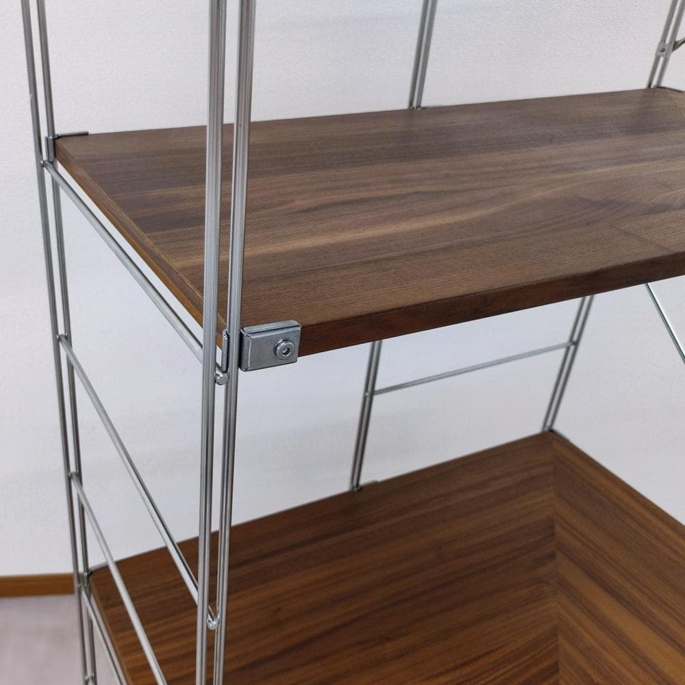 無印良品 ステンレスユニットシェルフ コーナータイプ ウォールナット材 特大5段