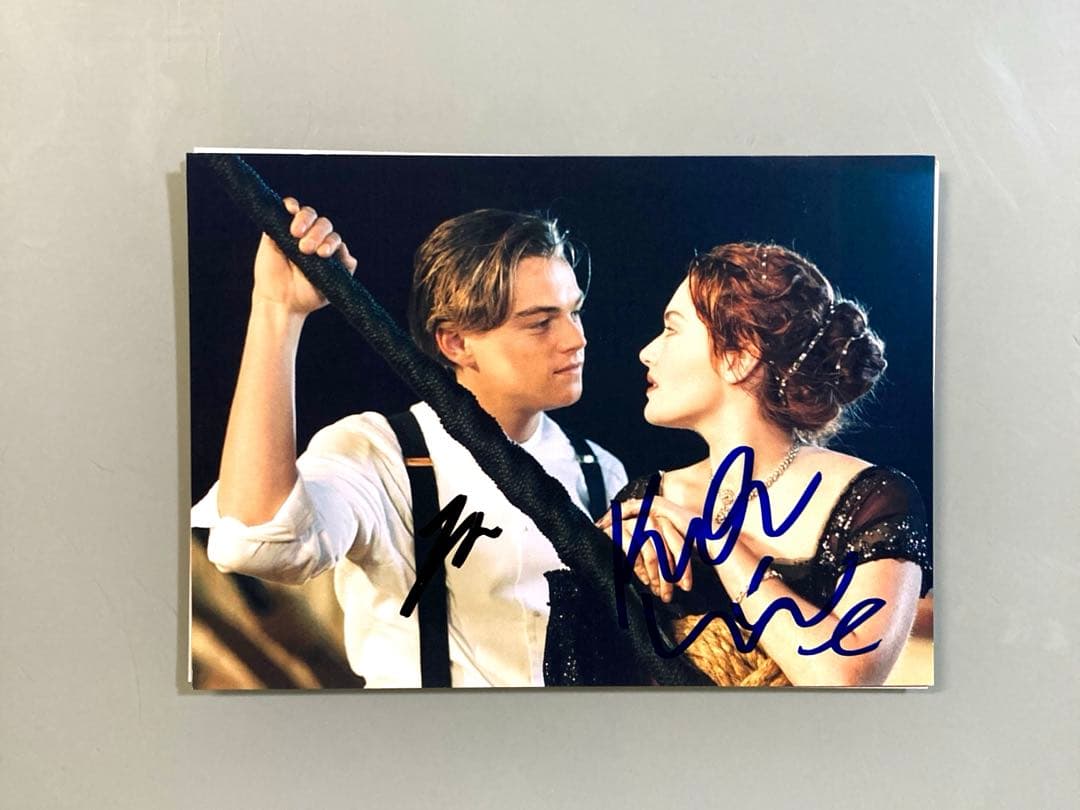 レオナルド・ディカプリオとケイト・ウィンスレット直筆サイン入り2L