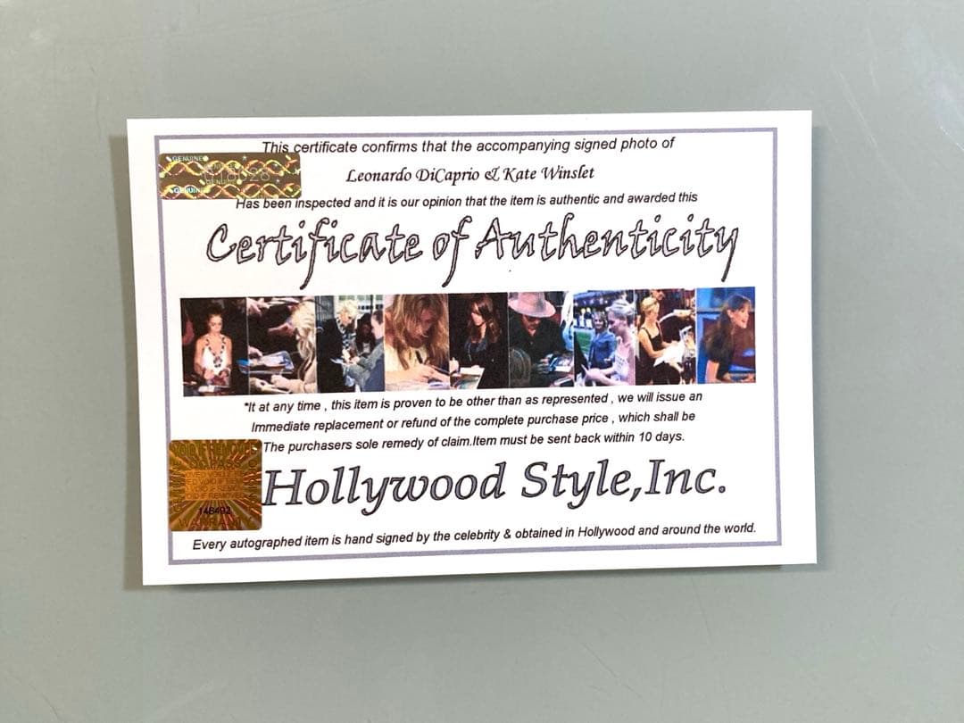 レオナルド・ディカプリオとケイト・ウィンスレット直筆サイン入り2L