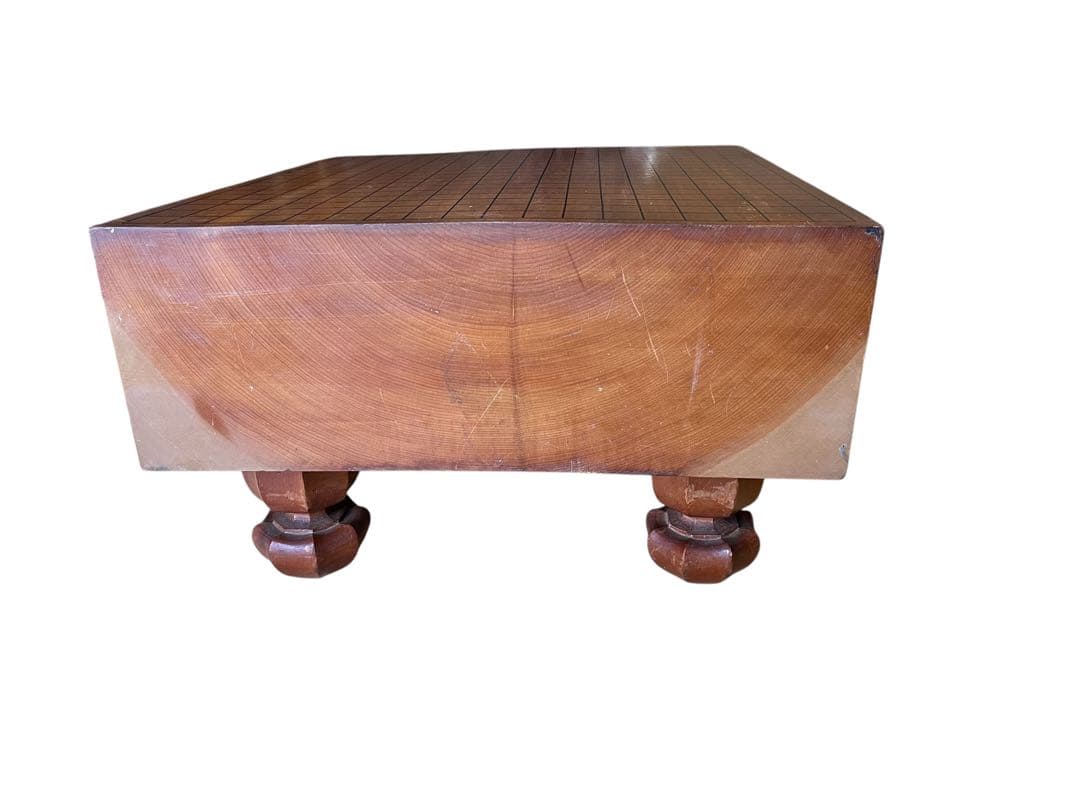 松寿製 本榧　脚付碁盤 　碁石セット（蛤178個＋那智黒180個＋碁笥）