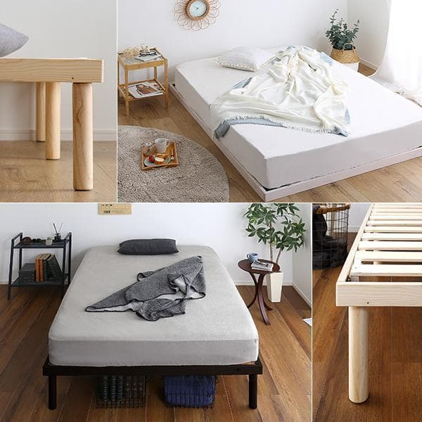 【ダブル】すのこベッド 北欧パイン材 低ホルムアルデヒド ブラウン