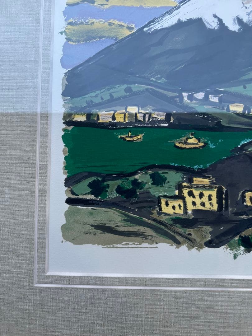 田崎広助オリジナル石板画「白富士」