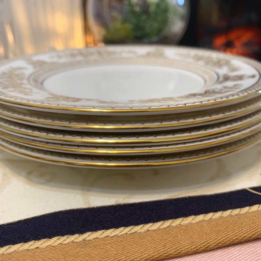 ウェッジウッド ゴールド　コロンビア　15.5cmケーキプレート　5枚