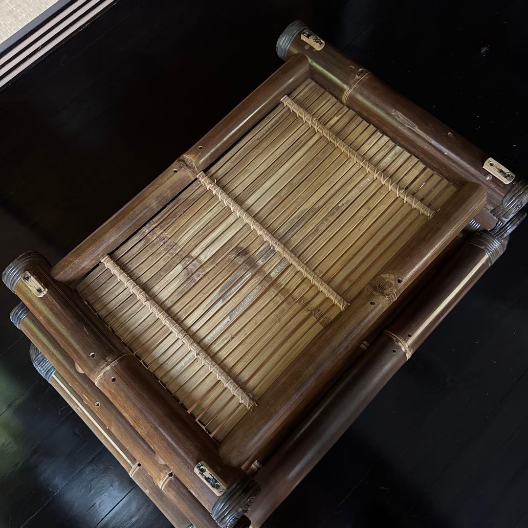 最終価格　バリ島　ハンドメイド　ブラックバンブー　センターテーブル　ローテーブル