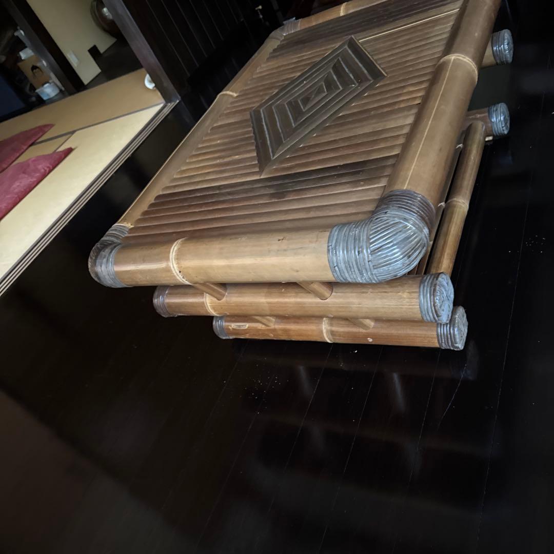 最終価格　バリ島　ハンドメイド　ブラックバンブー　センターテーブル　ローテーブル