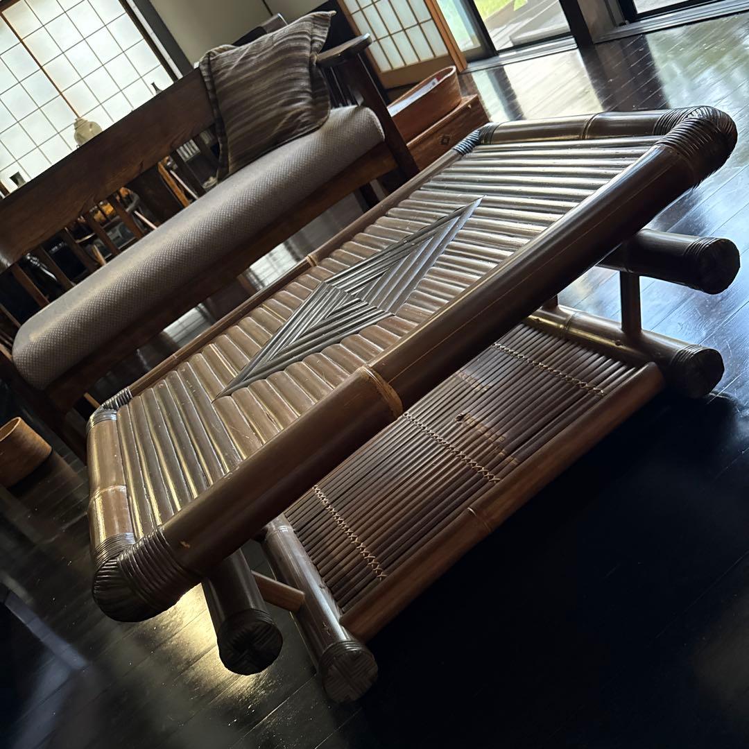 最終価格　バリ島　ハンドメイド　ブラックバンブー　センターテーブル　ローテーブル