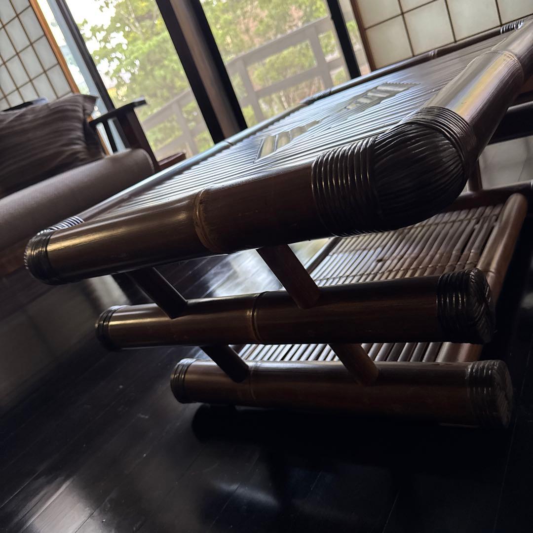 最終価格　バリ島　ハンドメイド　ブラックバンブー　センターテーブル　ローテーブル