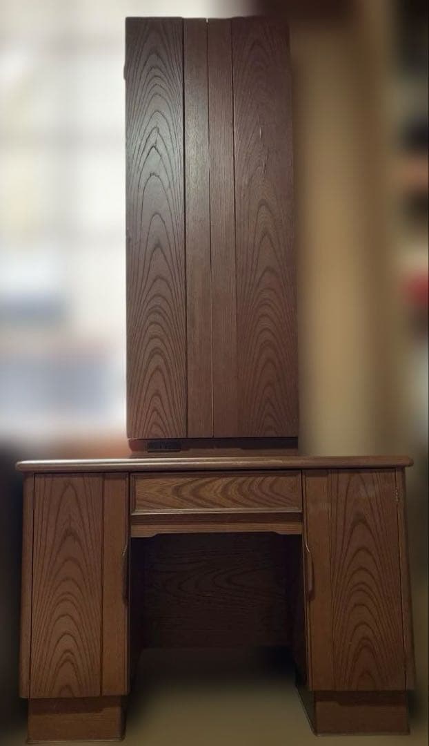 三面鏡 ブラウン木製ドレッサー 鏡台 化粧台　昭和　レトロ家具