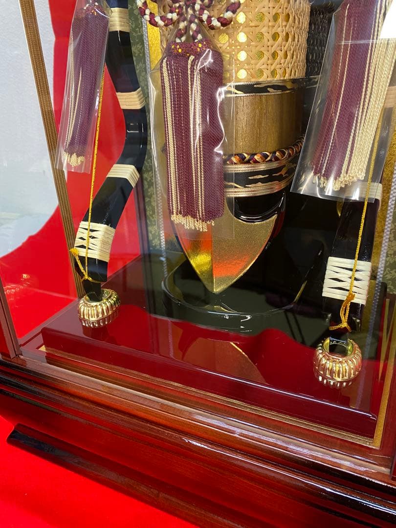 破魔弓　雅秀作　ガラスケース１８号・間口約３０×奥行約２３×高さ約６４㎝