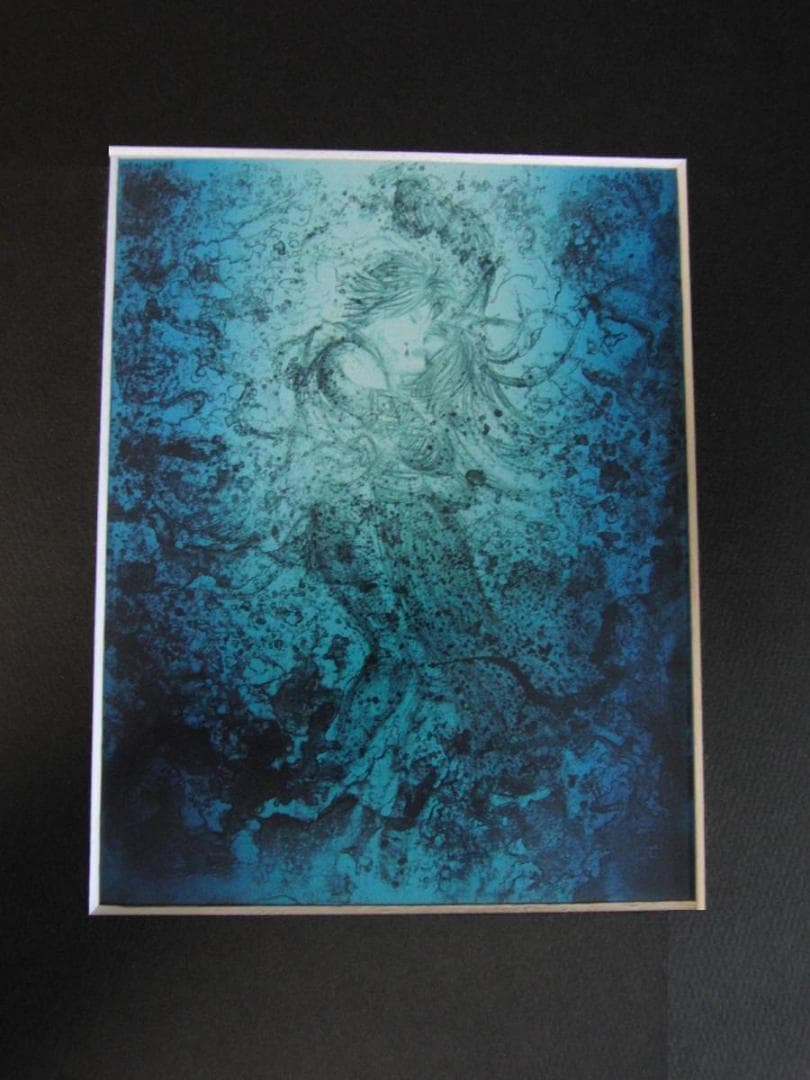 天野喜孝、【水夢】、希少な額装用画集より、新品額装付、状態良好