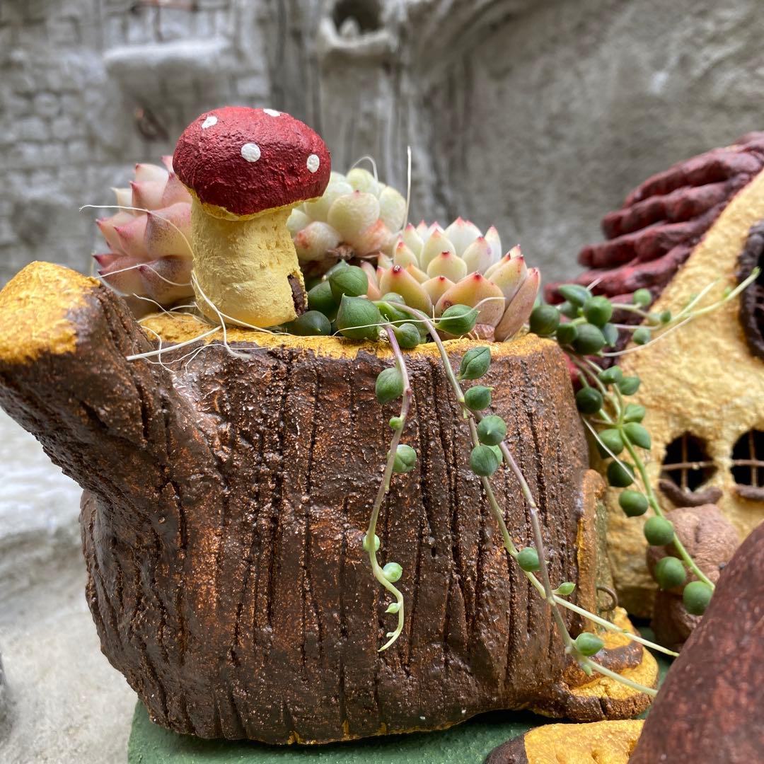 モルタルハウス モルタル造形 モルタルデコ ミニチュア 妖精さん くま