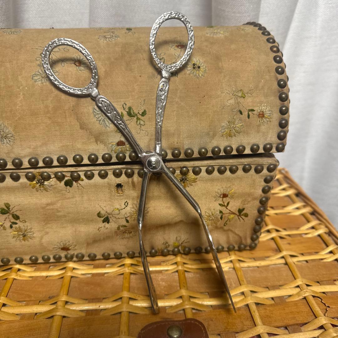 ケーキトング シルバー　フランスアンティーク　南仏　トング　純銀