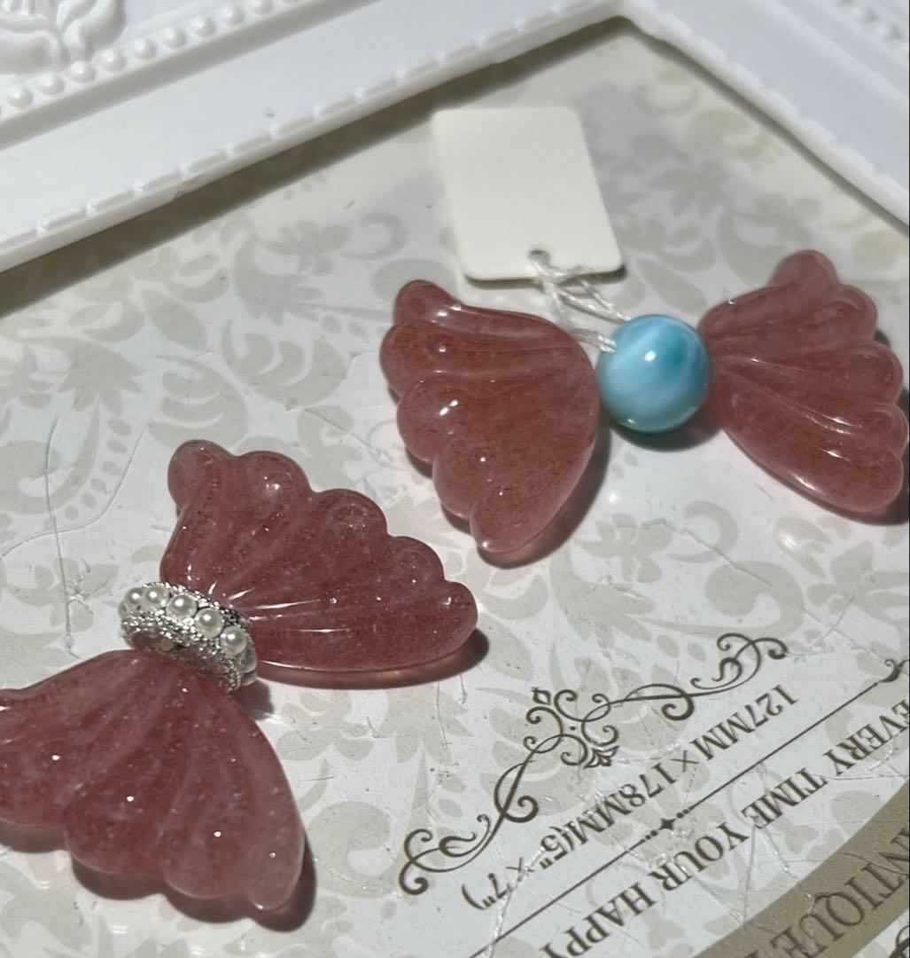 両面模様　天然ラリマー　天然水晶　デザインブレスレット