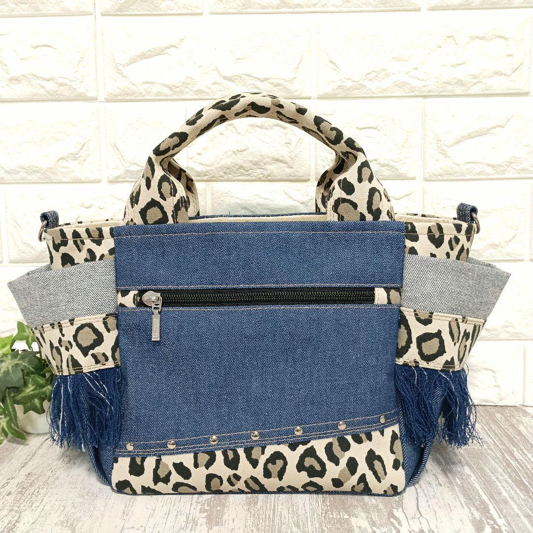 リメイクデニム★サイドフリンジトートバッグ