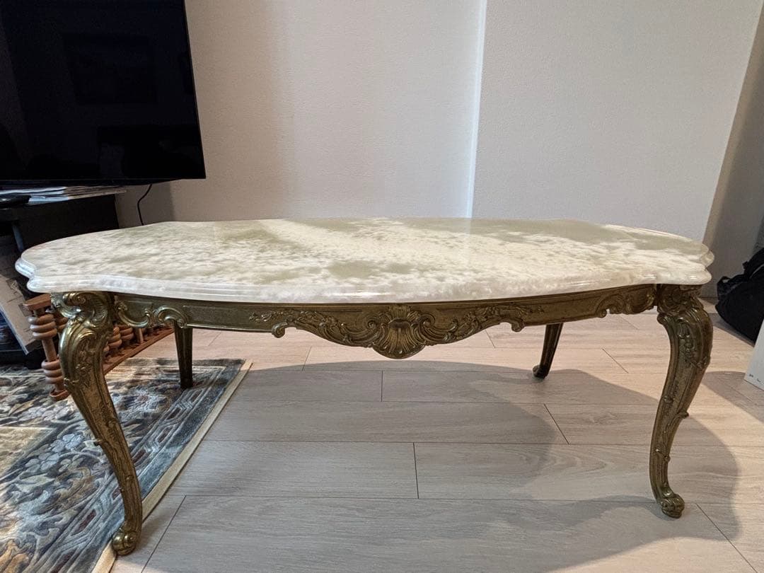 バロックスタイル ローテーブル 大理石天板