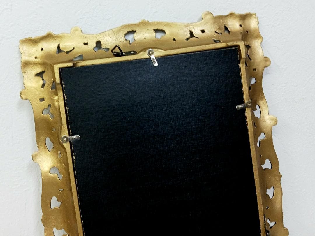 未使用品 アンテークミラー 鏡 ゴールド 合金 真鍮 ヴィンテージ 装飾ミラー