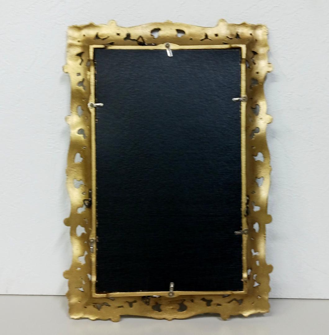 未使用品 アンテークミラー 鏡 ゴールド 合金 真鍮 ヴィンテージ 装飾ミラー