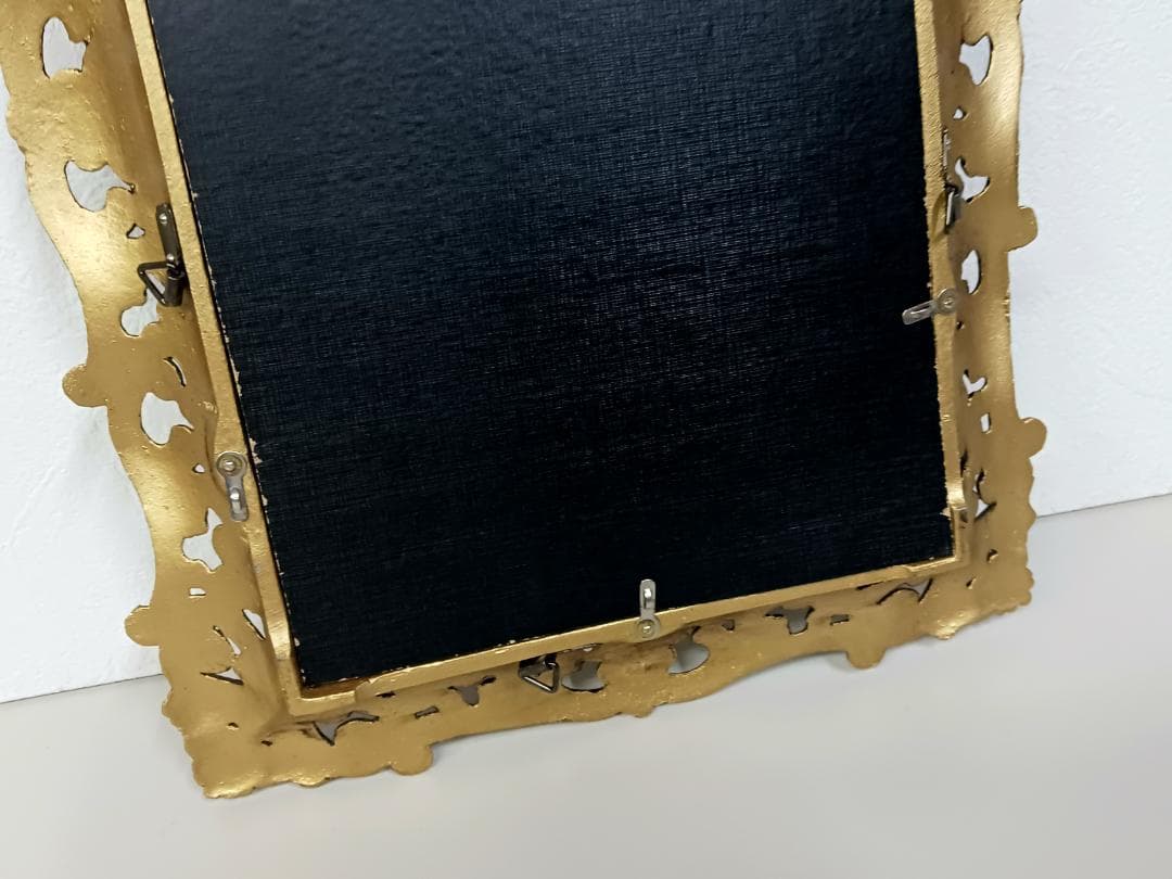 未使用品 アンテークミラー 鏡 ゴールド 合金 真鍮 ヴィンテージ 装飾ミラー