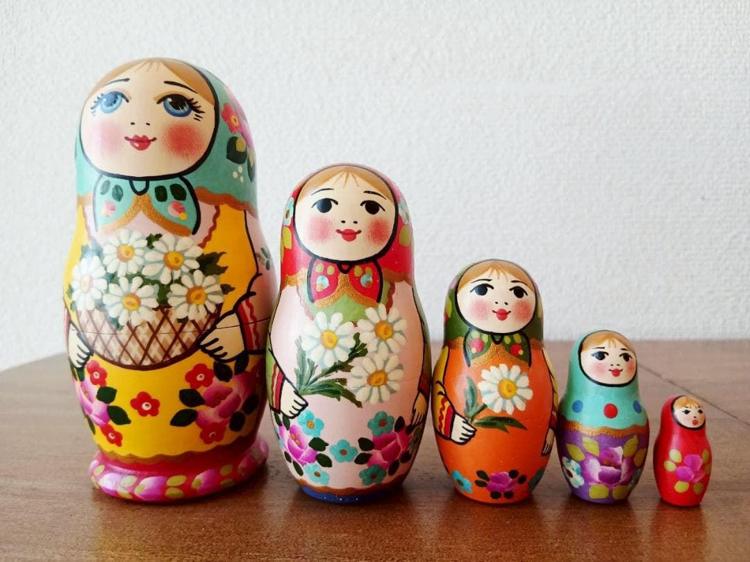 【LYH149】北欧ロシア雑貨 リューバ作のマトリョーシカ　ラマーシカ