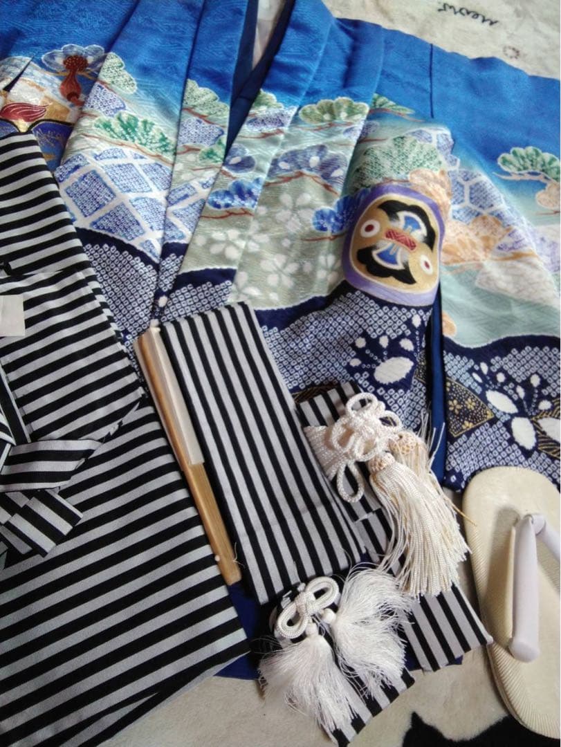 男の子用・3歳向け・化繊・袴とお着物のセットです