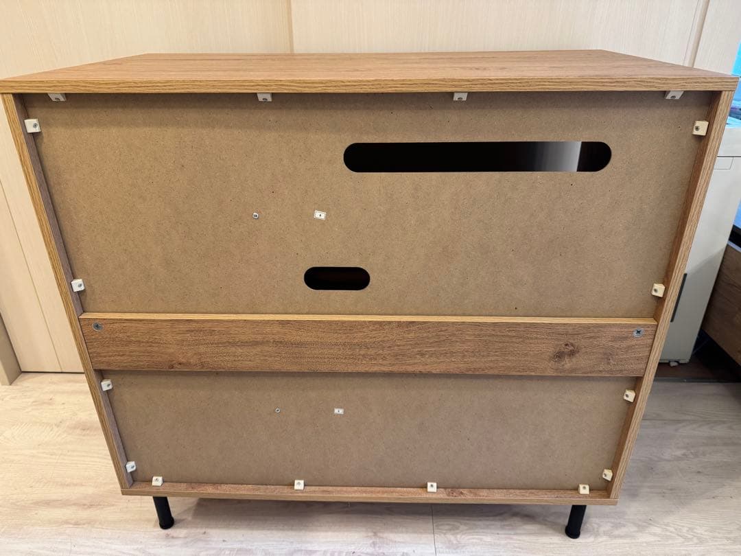 LOWYA ロウヤ キッチン収納 キッチンキャビネット 木製 ラタン調 幅90