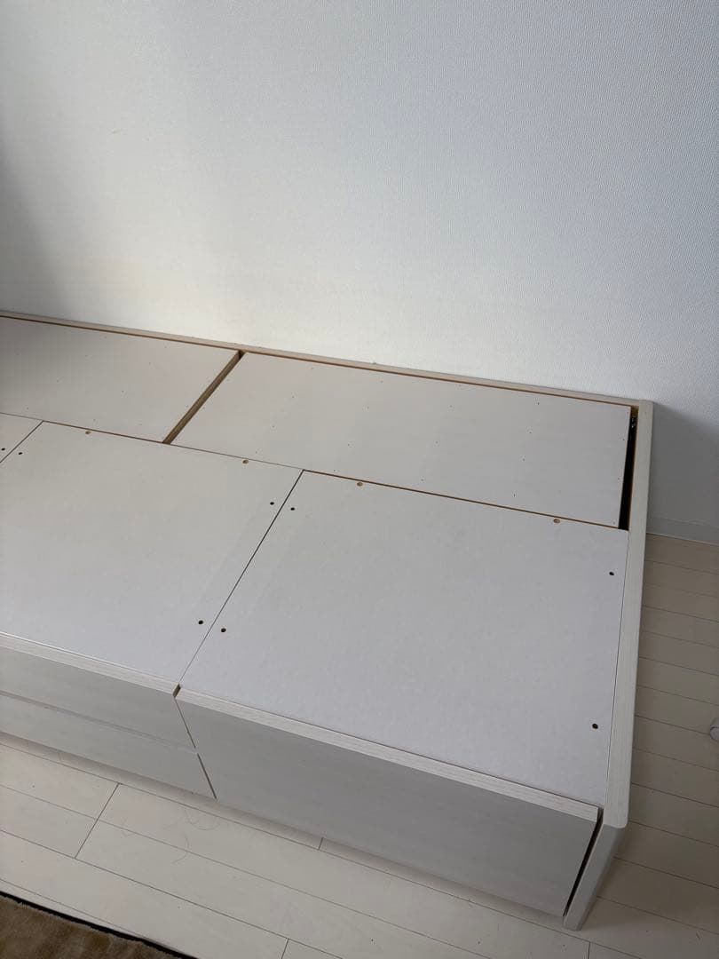 ニトリ ホワイト シングル ベッドフレーム 収納