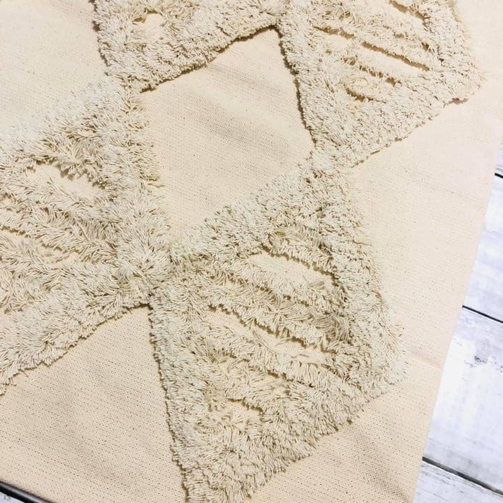 タッセル ひし形 クッションカバー ボヘミアンスタイル  インテリア　アイボリー