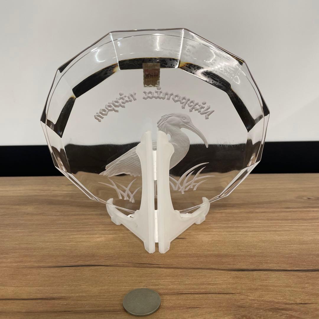 KAGAMI カガミクリスタル　最高級クリスタルガラス　お皿　鳥　鳥柄　プレート