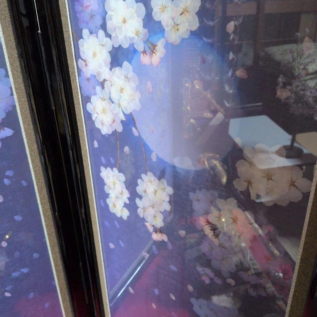 桜の花の押し花屏風 二曲 - メルカリ