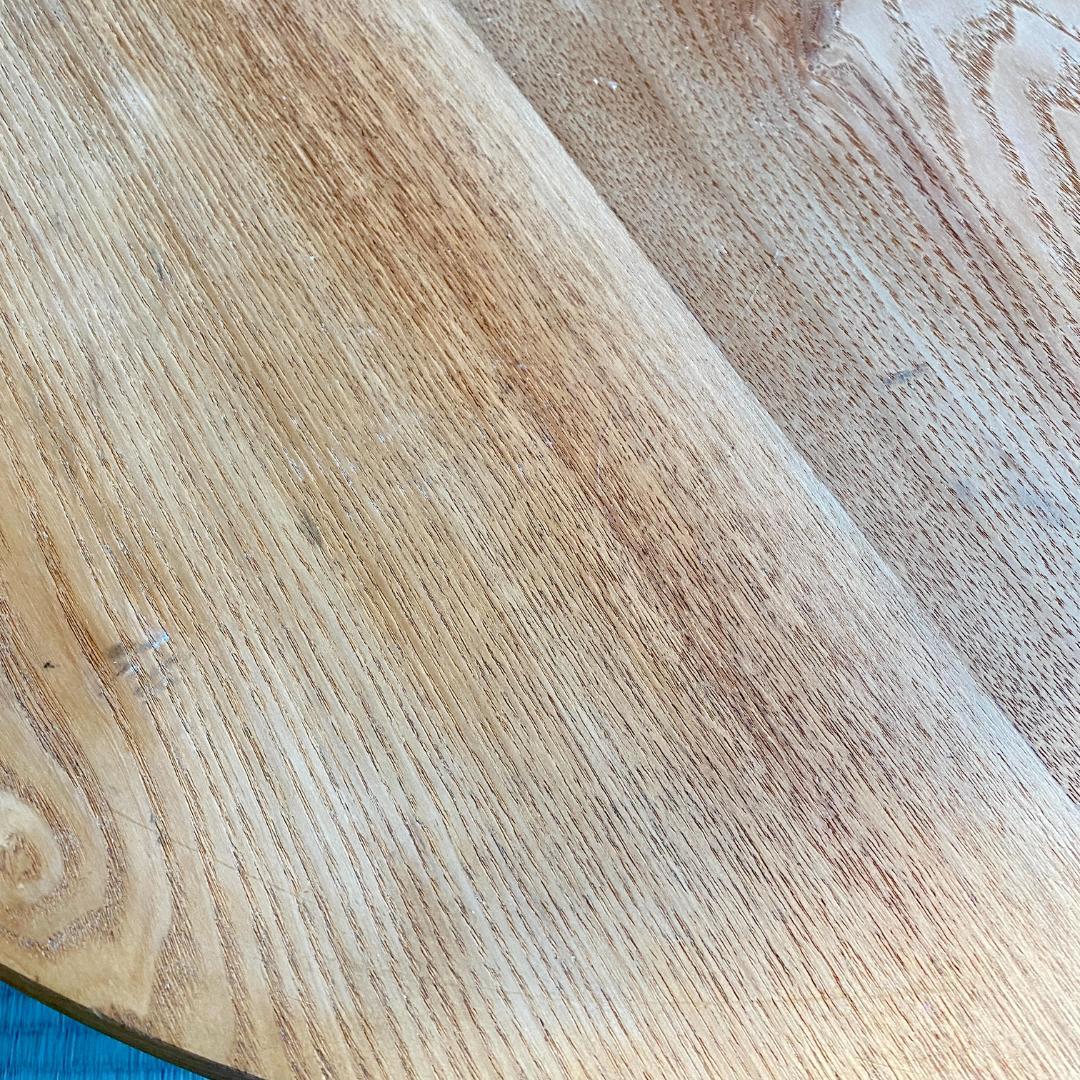 昭和レトロ ちゃぶ台 無塗装 無垢材 建具屋製 刻印あり 折りたたみ 丸テーブル