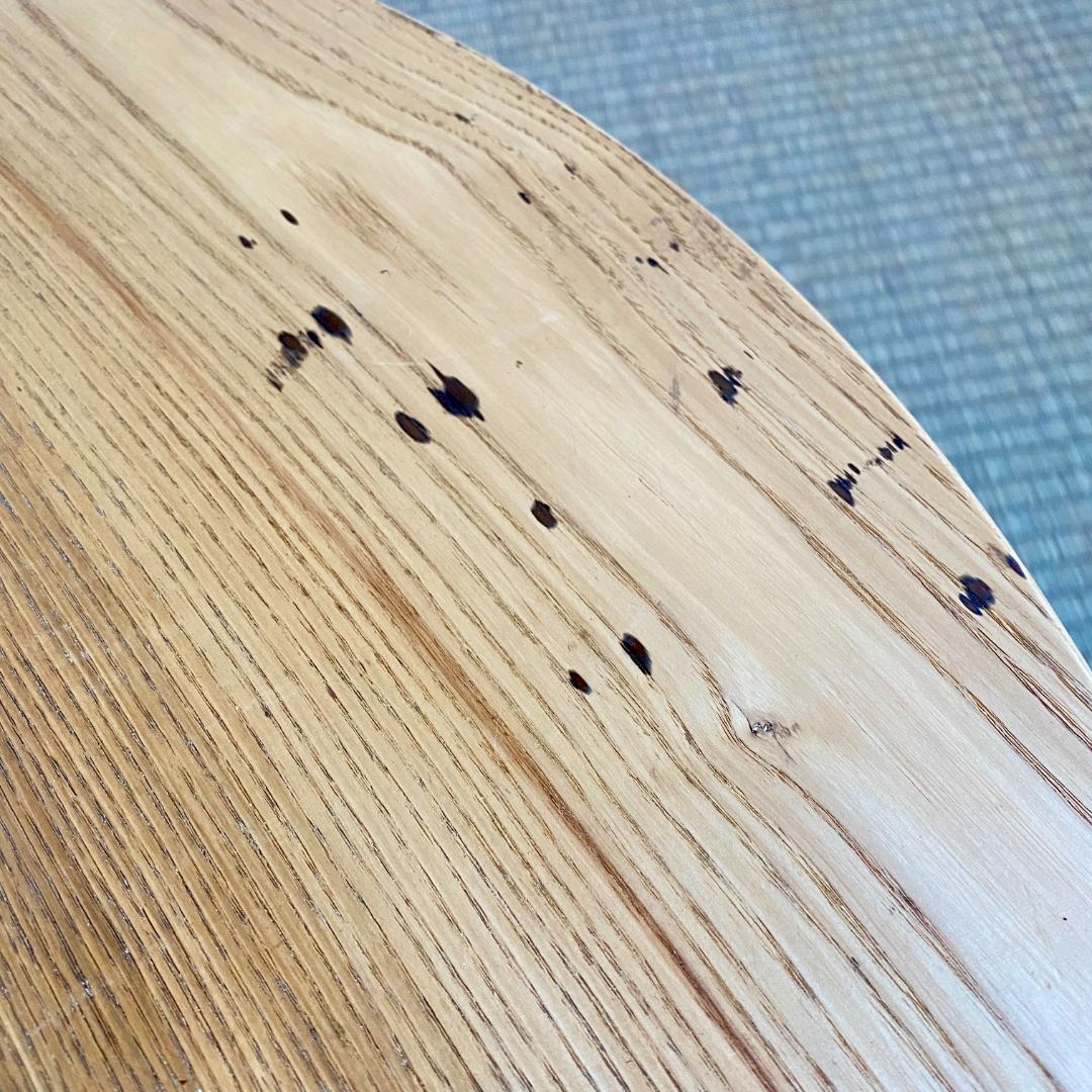 昭和レトロ ちゃぶ台 無塗装 無垢材 建具屋製 刻印あり 折りたたみ 丸テーブル