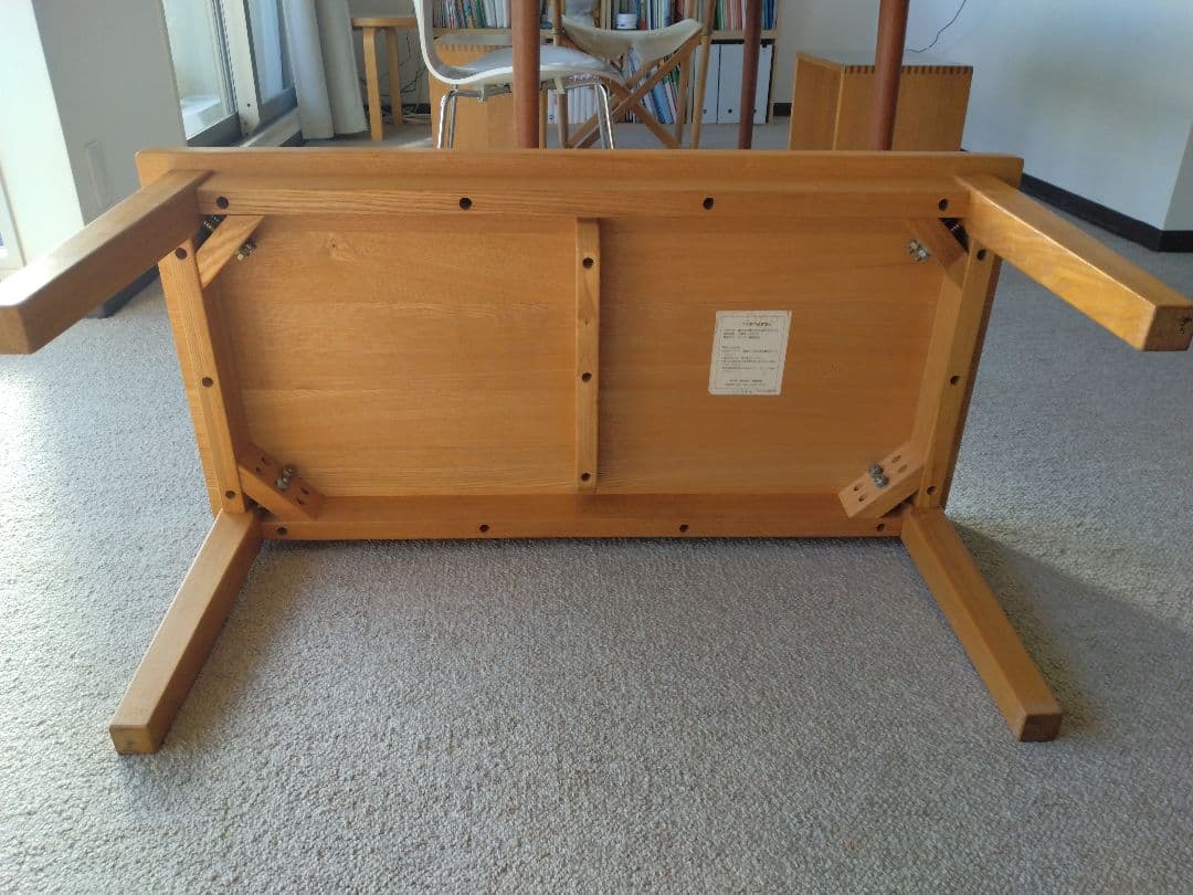 【美品】MUJI無印良品 タモ材ローテーブル/座卓/センター机/カフェラウンジ