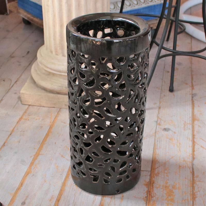 傘立て アンブレラスタンド 陶器製 透かし彫り メッシュ 113-296