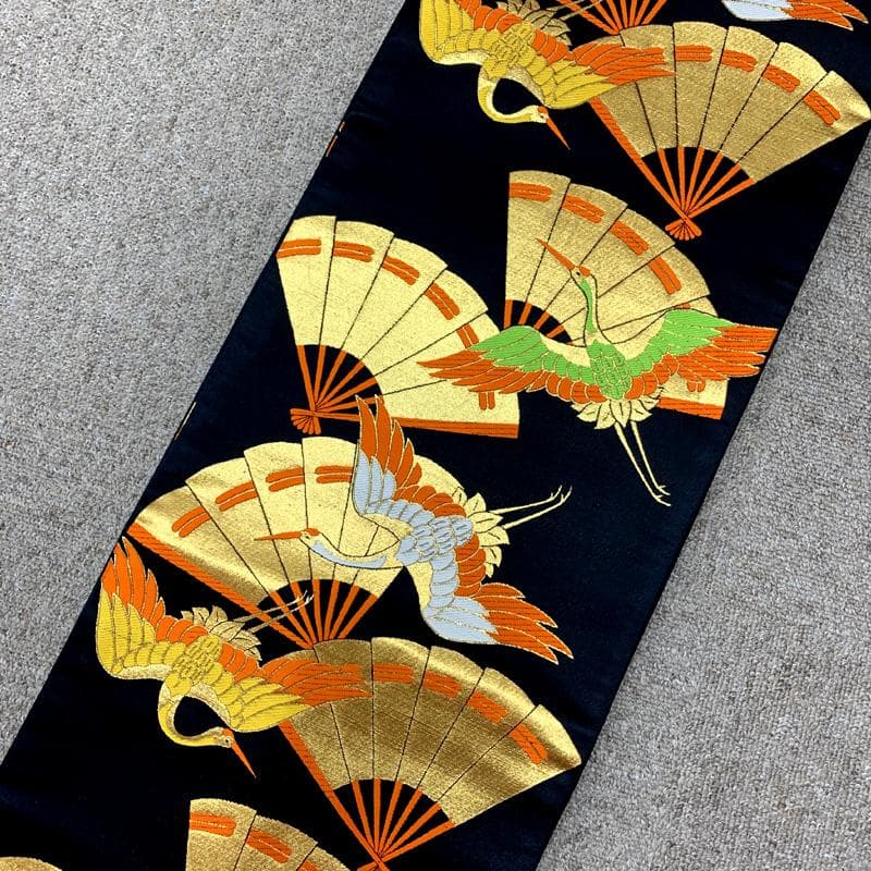 511ag42□七五三 七歳 女児 着物&袋帯&半襦袢 金彩 青海波□状態良好