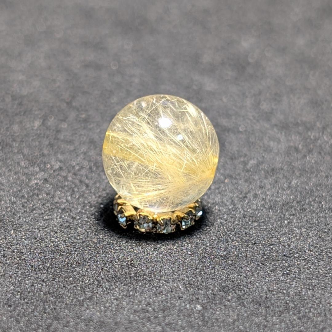 一点物【優しい金糸が美しい】 ゴールドルチル 粒売り 10ミリ 水晶のお守り