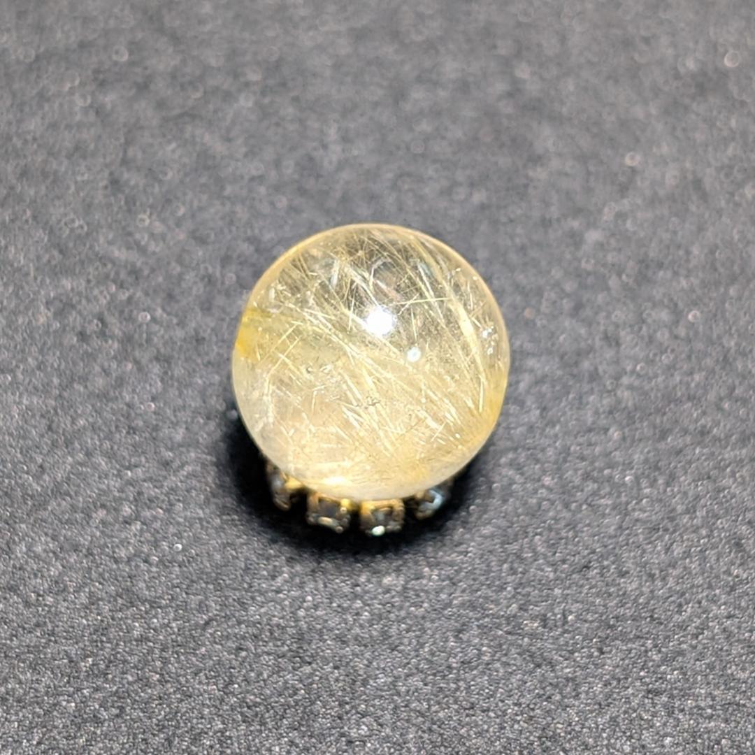 一点物【優しい金糸が美しい】 ゴールドルチル 粒売り 10ミリ 水晶のお守り