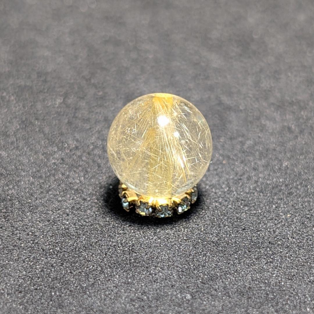 一点物【優しい金糸が美しい】 ゴールドルチル 粒売り 10ミリ 水晶のお守り
